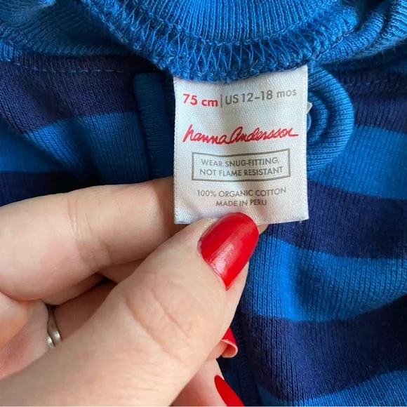 HANNA ANDERSSON Lot Of 3 One Pièce Jammies 75 (12-18mos) - Picture 9 of 11